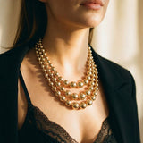 Feltűnő Rétegezett Arany Nyaklánc